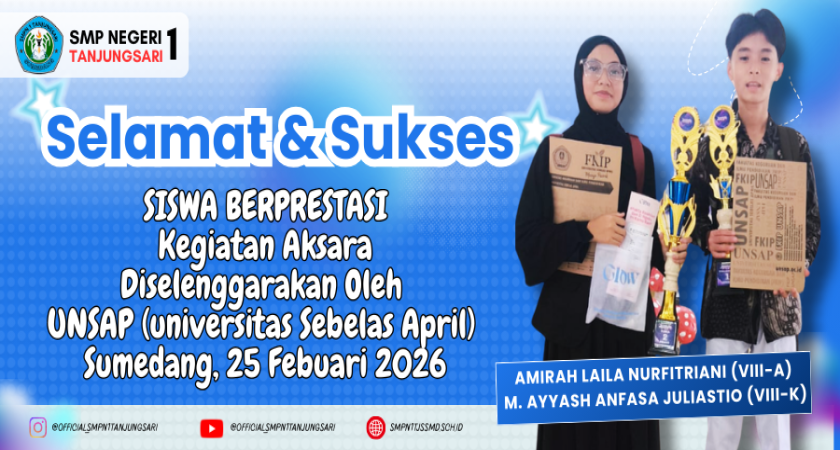 Prestasi Siswa SMP Negeri 1 Tanjungsari di Ajang AKSARA 2026