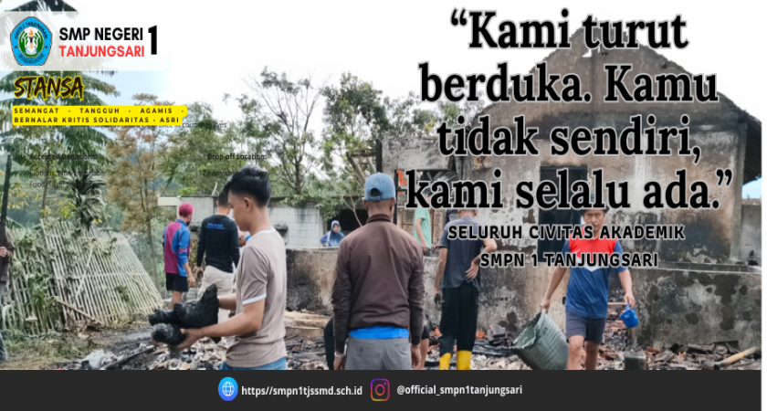 SMP Negeri 1 Tanjungsari Salurkan Bantuan Kepedulian kepada Siswa Korban Kebakaran