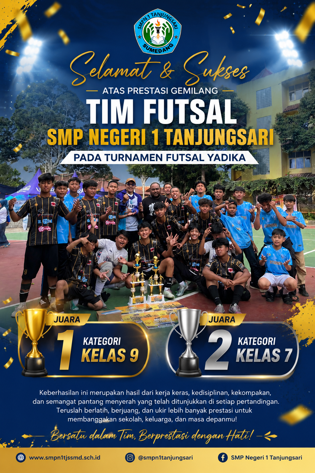 Prestasi Tim Futsal SMP Negeri 1 Tanjungsari